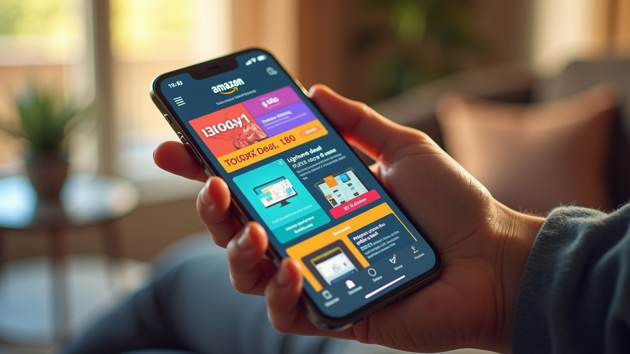 Amazon app on phone showing deals
