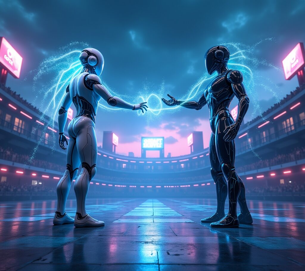 Side-by-side AI interface comparison
