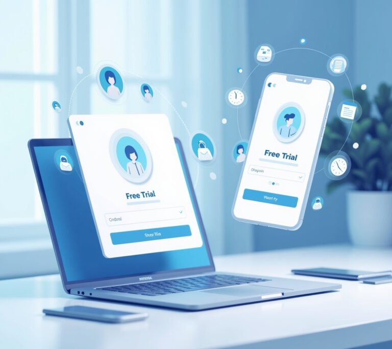 Phone showing various app trials