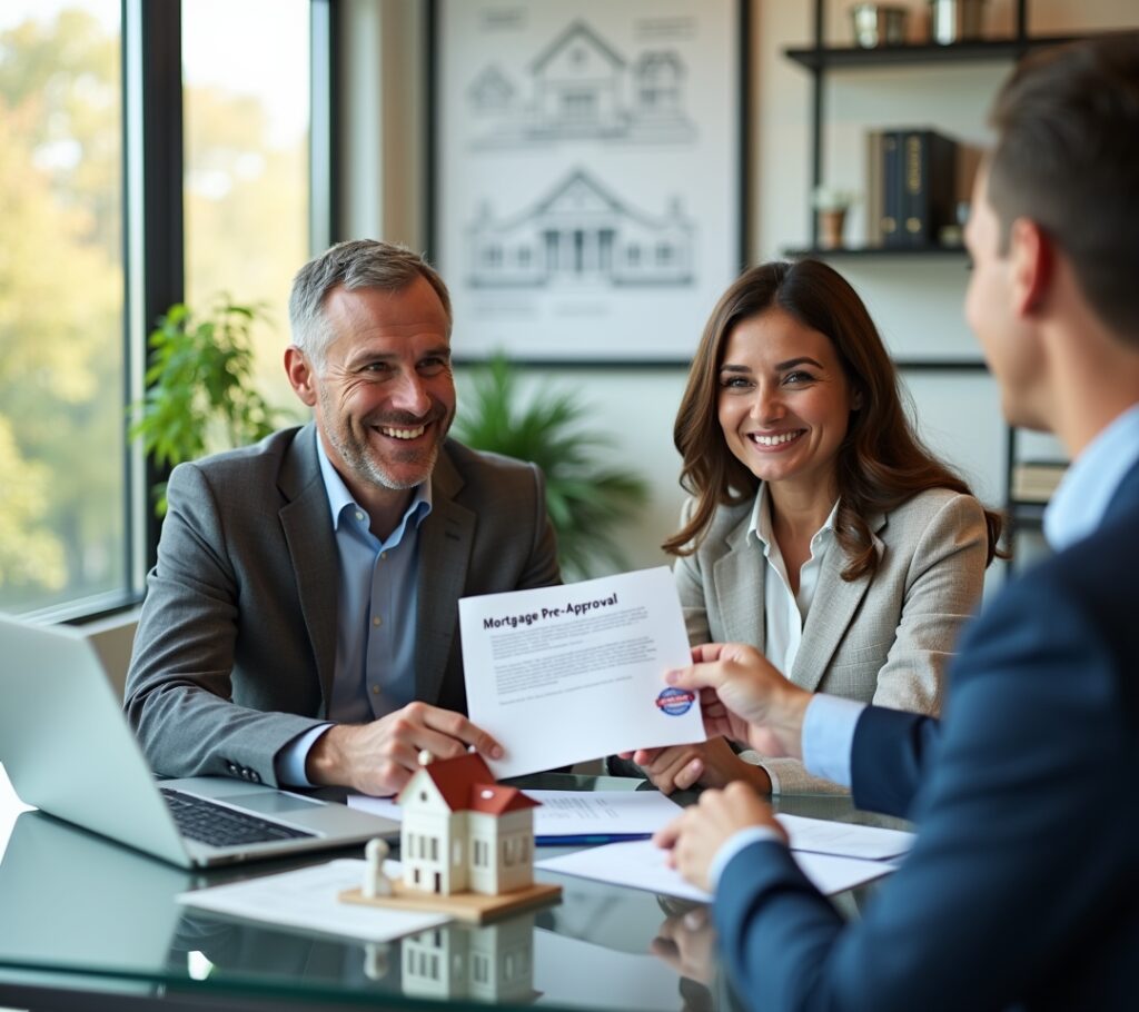 Couple meeting with loan officer