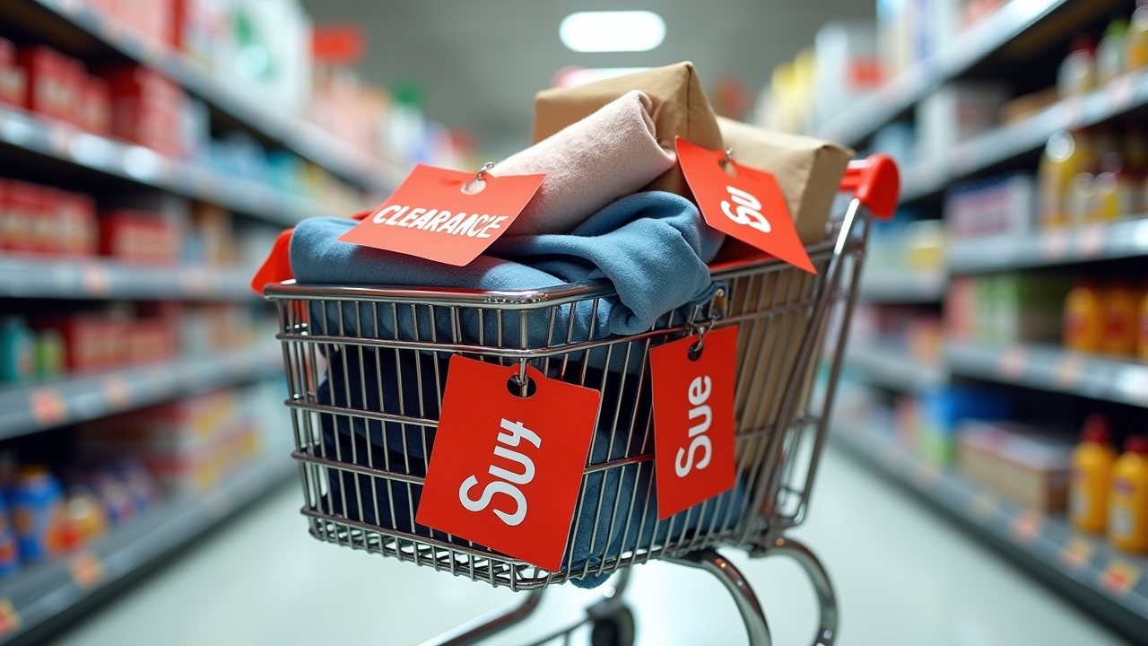 Shopping cart with clearance items