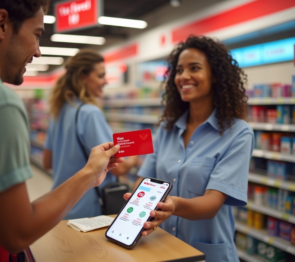 CVS ExtraCare card and receipts