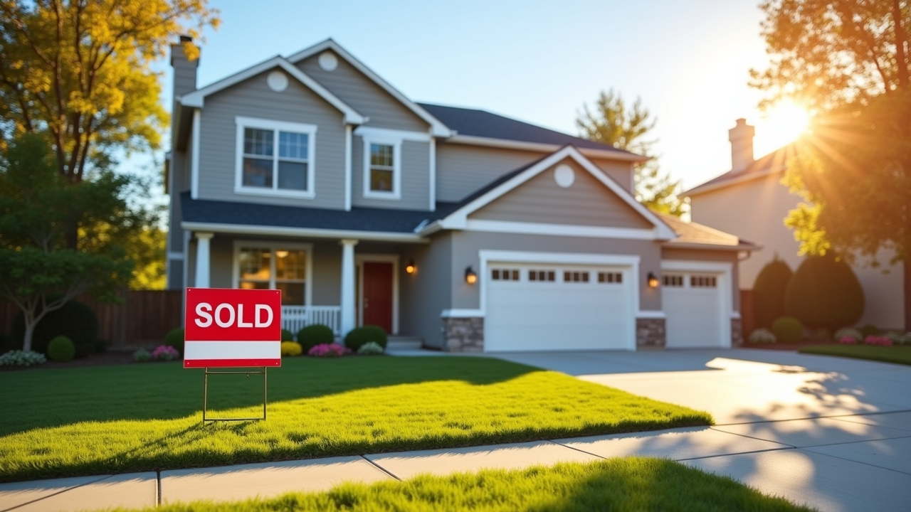 House with "SOLD" sign