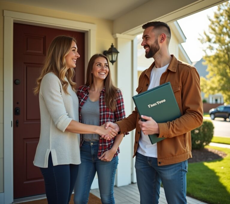 Young couple with house keys