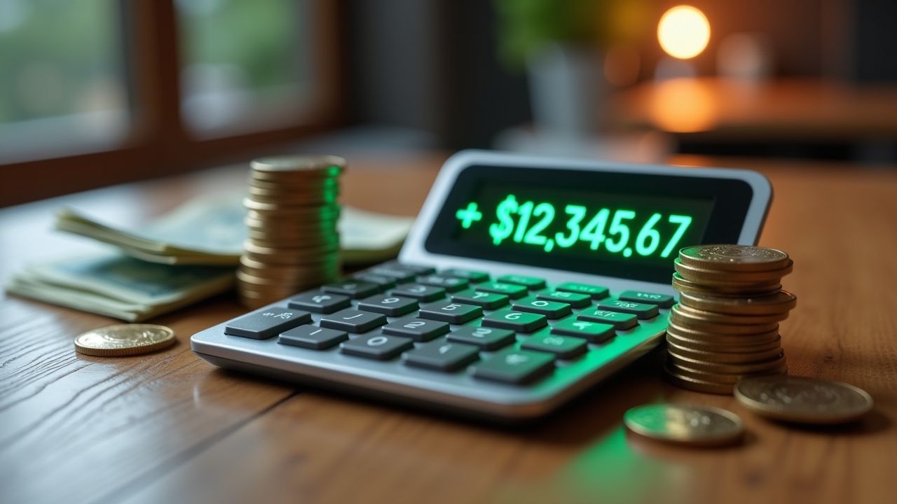 Calculator showing savings
